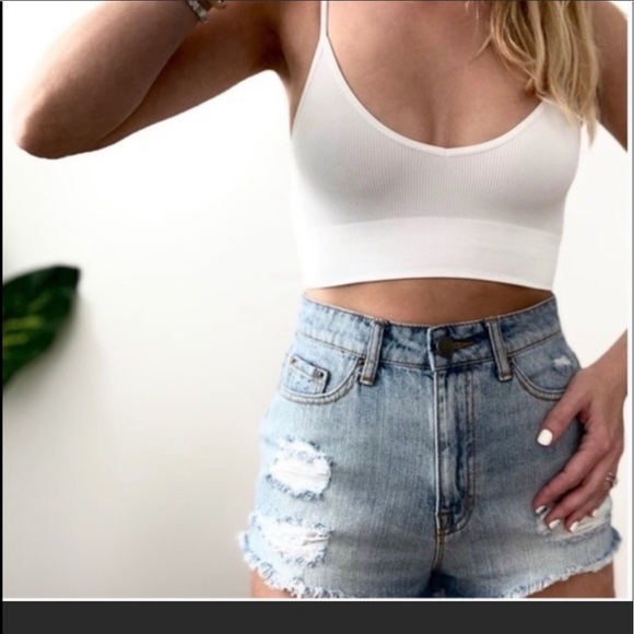 Low Back Bralet Bralette Bra Crop Top White XL - Picture 4 of 7